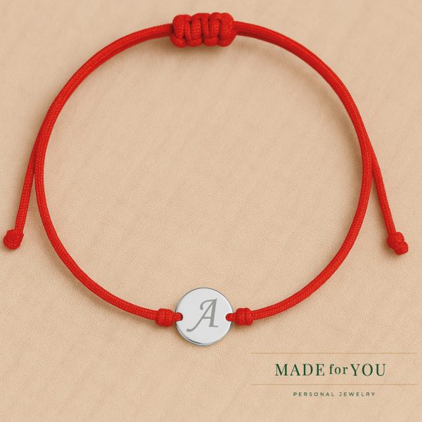 Сребърна гривна с буква по избор Letter