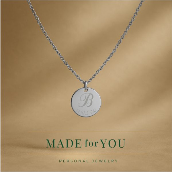 Сребърно колие Letter Date